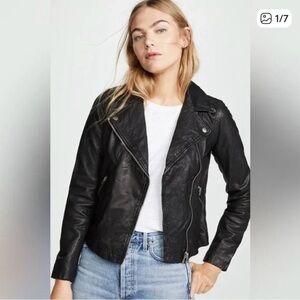 Madewell Black Faux Leather Moto Jacket
